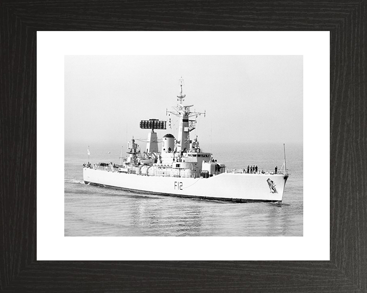 HMS Achilles (F12) Royal Navy Leander Class Frigate Photo Print Entering Harbour Warship Wall Art Posters, Prints, & Visual Artwork Hampshire Prints 10 x 8 Black Frame Yes