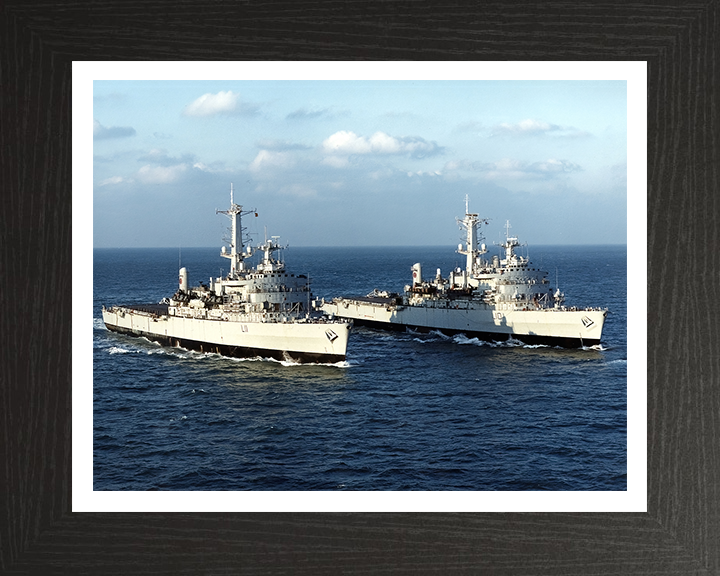 HMS Fearless L10 HMS Intrepid L11 Photo Print - Royal Navy Landing Platform Dock Hampshire Prints 10 x 8 Black Frame Yes
