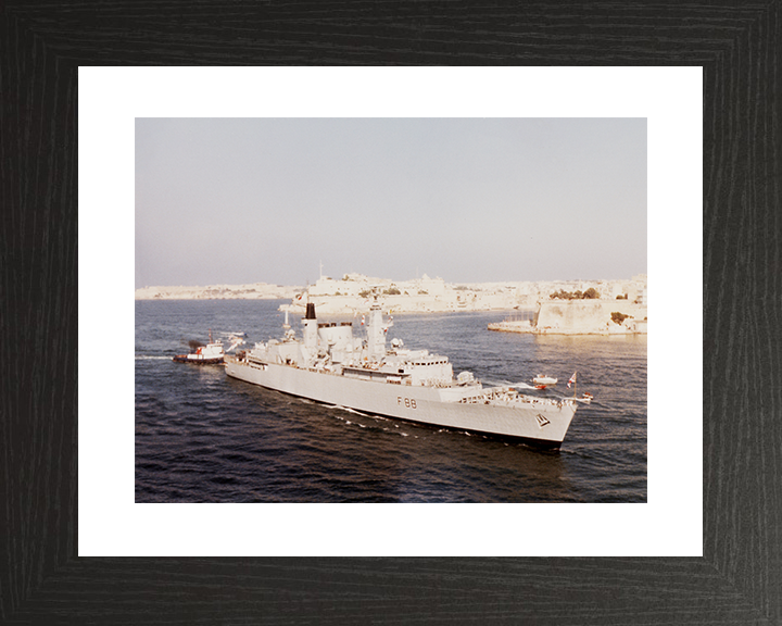 HMS Broadsword (F88) Royal Navy Type 22 Frigate Valletta Malta Photo Print Wall Art Decor Posters, Prints, & Visual Artwork Hampshire Prints 10 x 8 Black Frame Yes