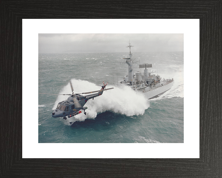 HMS Argonaut (F56) Royal Navy Leander Class Frigate In Rough Seas Photo Print Wall Art Decor Posters, Prints, & Visual Artwork Hampshire Prints 10 x 8 Black Frame Yes