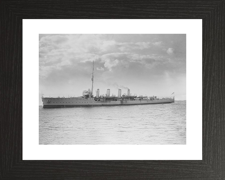 HMS Attentive (1904) Royal Navy Adventure Class Cruiser Port Side View Photo Print Wall Art Decor Posters, Prints, & Visual Artwork Hampshire Prints 10 x 8 Black Frame Yes