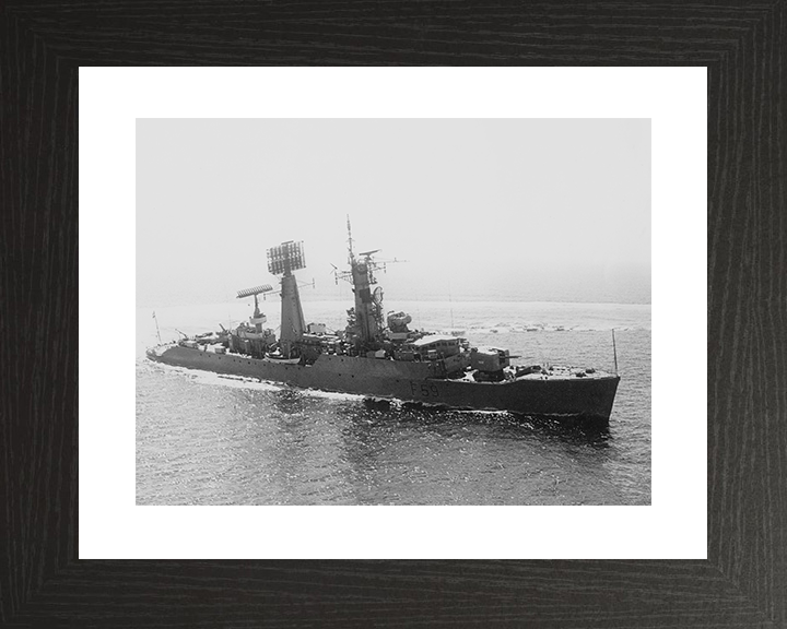 HMS Chichester (F59) Royal Navy Salisbury Class Frigate Turning to Port Photo Print Wall Art Decor Posters, Prints, & Visual Artwork Hampshire Prints 10 x 8 Black Frame Yes
