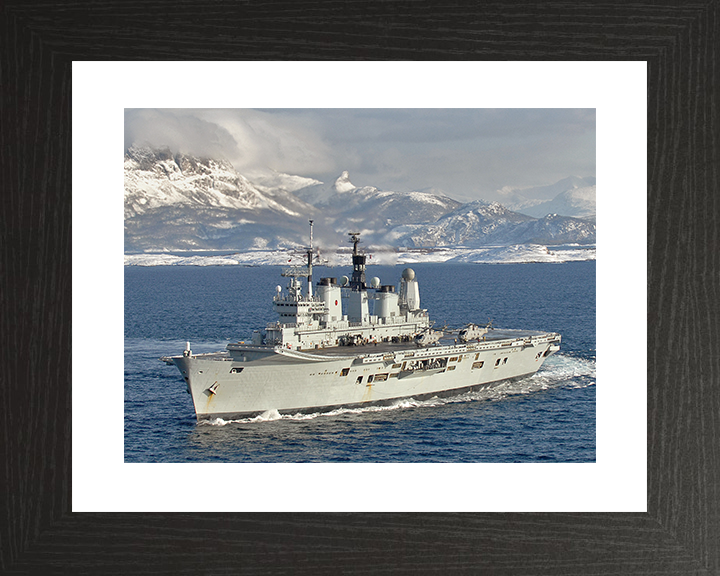 HMS Ark Royal (R07) Royal Navy Invincible Class Aircraft Carrier Norway 2008 Photo Print Wall Art Decor Posters, Prints, & Visual Artwork Hampshire Prints 10 x 8 Black Frame Yes