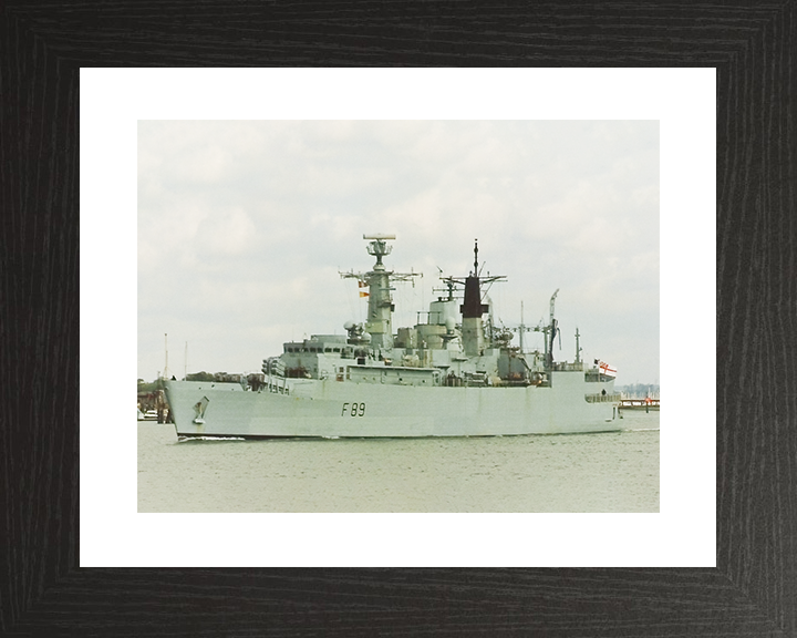 HMS Battleaxe (F89) Royal Navy Type 22 Frigate Departing Portsmouth Photo Print Wall Art Decor Posters, Prints, & Visual Artwork Hampshire Prints 10 x 8 Black Frame Yes