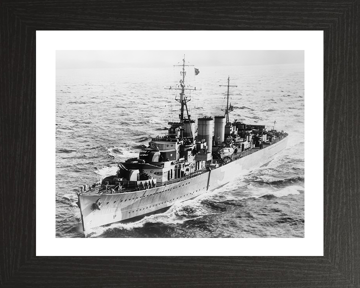 HMS Welshman Photo Print - At Sea 1942 - Royal Navy Abdiel Class Minelayer Posters, Prints, & Visual Artwork Hampshire Prints 10 x 8 Black Frame Yes