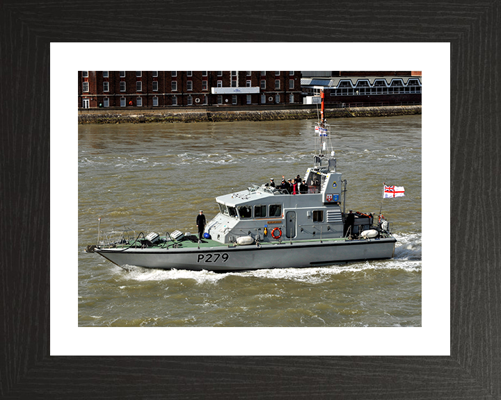 HMS Blazer (P279) Photo Print - Leaving Portsmouth 2014 - Royal Navy Archer Class P2000 Patrol Vessel Posters, Prints, & Visual Artwork Hampshire Prints 10 x 8 Black Frame Yes