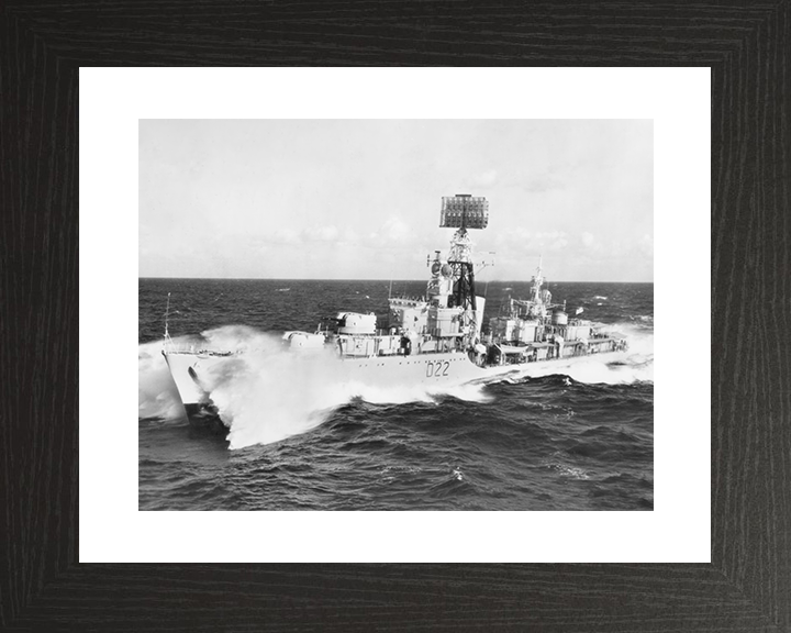 HMS Aisne (D22) Royal Navy Battle Class Destroyer Photo Print Underway Warship Wall Art Posters, Prints, & Visual Artwork Hampshire Prints 10 x 8 Black Frame Yes