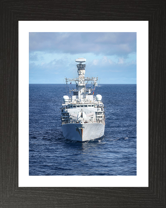 HMS Richmond (F239) Photo Print - Bow View 2025 - Royal Navy Type 23 Frigate Hampshire Prints 10 x 8 Black Frame Yes