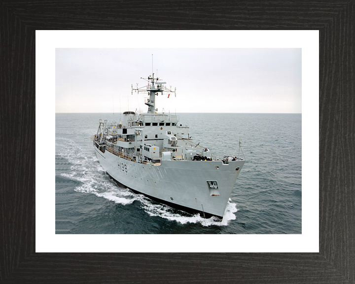 HMS Herald (H138) Photo Print - Port Side View At Sea - Royal Navy Hecla Class Survey Vessel