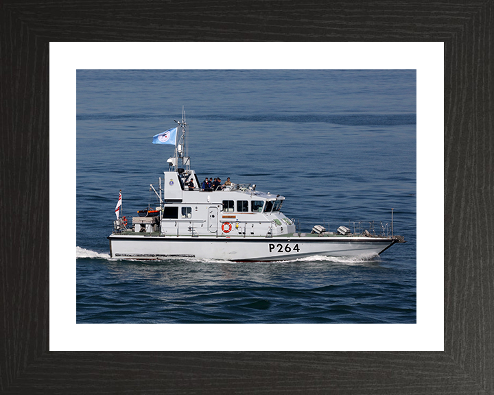 HMS Archer (P264) Photo Print - at sea 2018 - Royal Navy Archer Class P2000 Patrol Vessel Posters, Prints, & Visual Artwork Hampshire Prints 10 x 8 Black Frame Yes