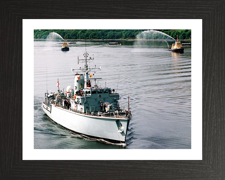 HMS Brocklesby (M33) Photo Print - Gulf Return 2003 - Royal Navy Hunt Class Mine Warfare Vessel Posters, Prints, & Visual Artwork Hampshire Prints 10 x 8 Black Frame Yes