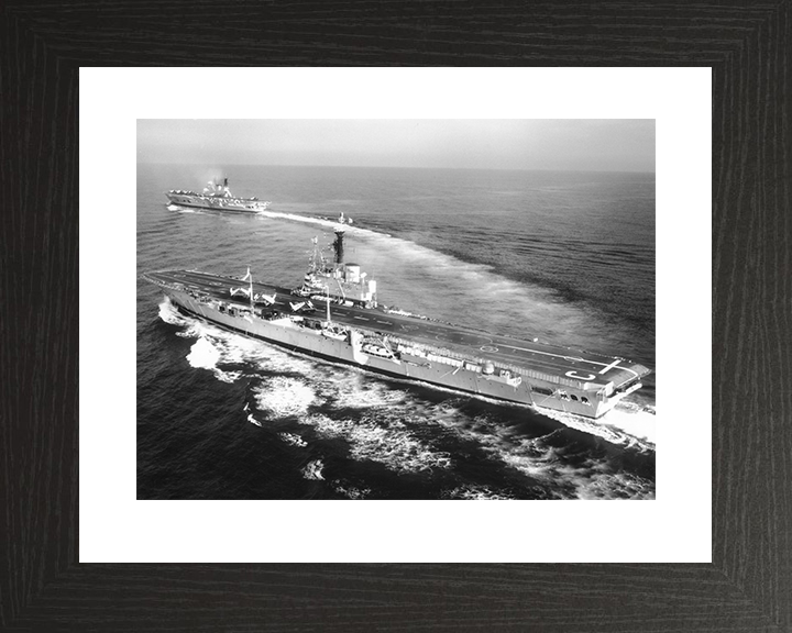 HMS Centaur (R06) Royal Navy Centaur Class Carrier High Port Side View Photo Print Wall Art Decor Posters, Prints, & Visual Artwork Hampshire Prints 10 x 8 Black Frame Yes