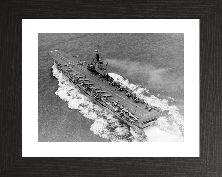 HMS Centaur (R06) Royal Navy Centaur Class Carrier From Above Photo Print Wall Art Decor Posters, Prints, & Visual Artwork Hampshire Prints 10 x 8 Black Frame Yes