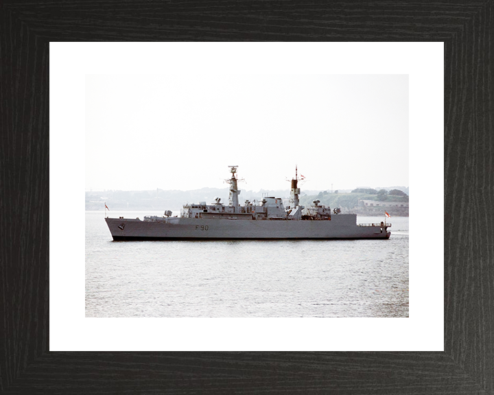 HMS Brilliant (F90) Royal Navy Type 22 Frigate Port Beam View Photo Print Wall Art Decor Posters, Prints, & Visual Artwork Hampshire Prints 10 x 8 Black Frame Yes