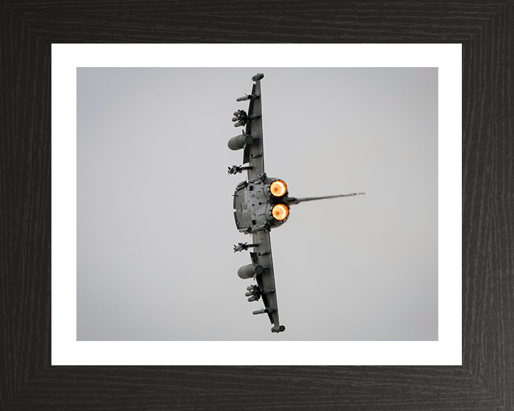 RAF Typhoon FGR4 over RAF Fairford Photo Print - Royal Air Force Aircraft Hampshire Prints 10 x 8 Black Frame Yes