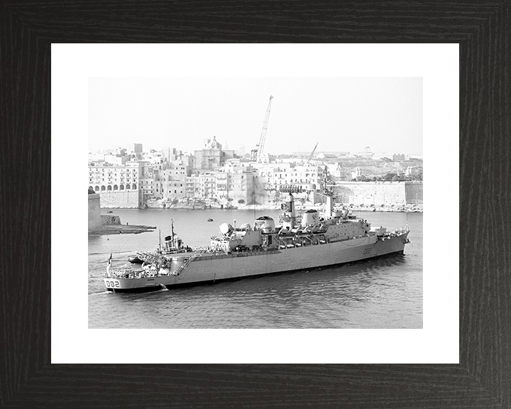 HMS Devonshire (D02) Royal Navy County Class Destroyer Valletta Malta Photo Print Wall Art Decor Posters, Prints, & Visual Artwork Hampshire Prints 10 x 8 Black Frame Yes