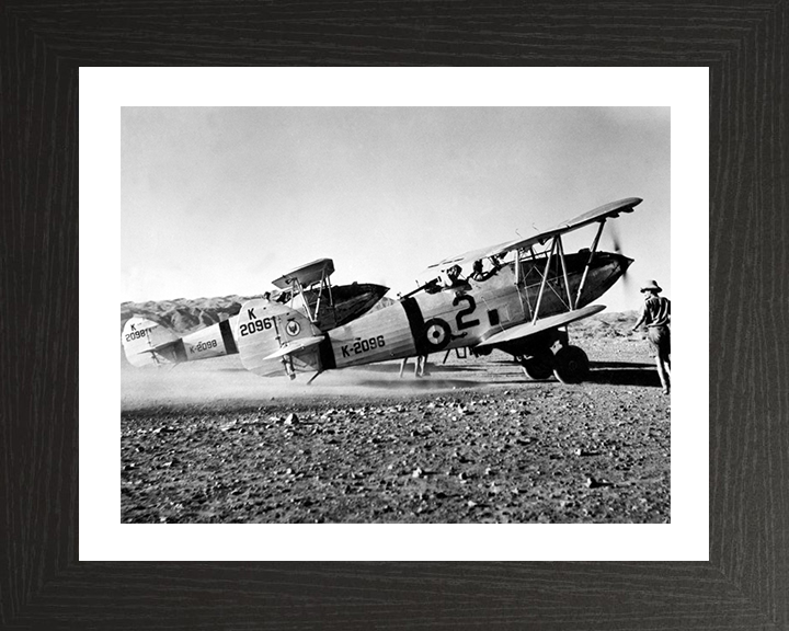 Two Hawker Hart light bombers Photo Print - Royal Air Force Aircraft Hampshire Prints 10 x 8 Black Frame Yes