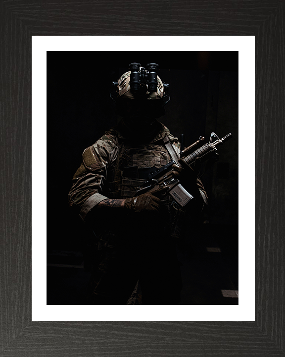 Soldier uniform Portrait Photo Print - British Army Hampshire Prints 10 x 8 Black Frame Yes