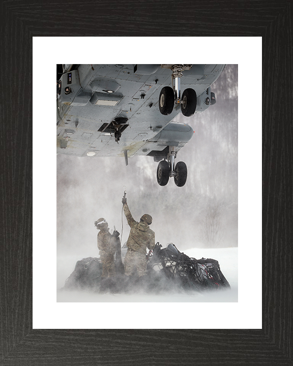 Royal Marine Commandos Attach an Underslung Load Photo Print 45 Commando Marines Wall Art Military Decor Posters, Prints, & Visual Artwork Hampshire Prints 10 x 8 Black Frame Yes