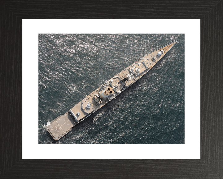 HMS Cumberland (F85) Royal Navy Type 22 Frigate From Above Photo Print Wall Art Decor Posters, Prints, & Visual Artwork Hampshire Prints 10 x 8 Black Frame Yes