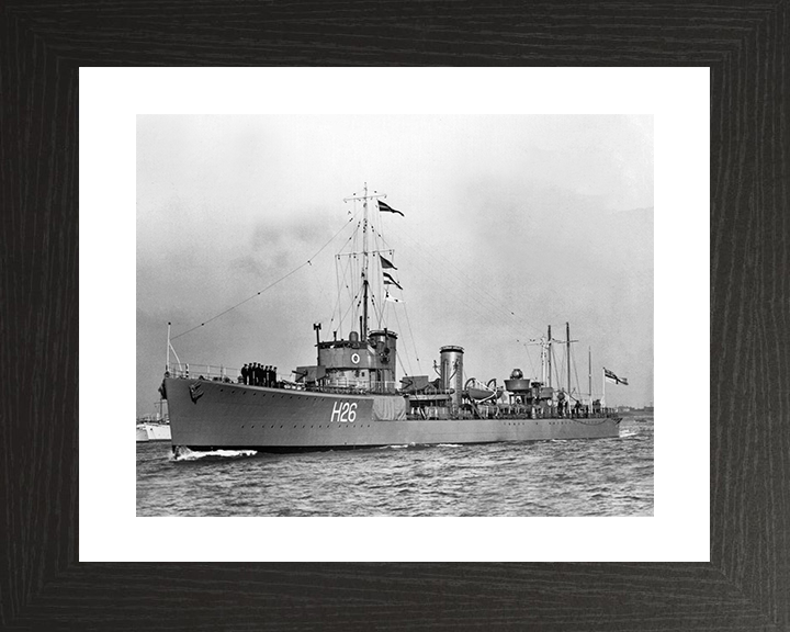 HMS Sardonyx (H26) Photo Print - At at sea 1933 - Royal Navy S Class Destroyer Posters, Prints, & Visual Artwork Hampshire Prints 10 x 8 Black Frame Yes
