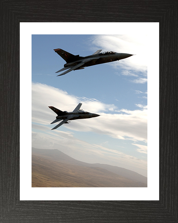 RAF Tornado F3s Over the Falkland Islands Photo Print - Royal Air Force Aircraft Posters, Prints, & Visual Artwork Hampshire Prints 10 x 8 Black Frame Yes