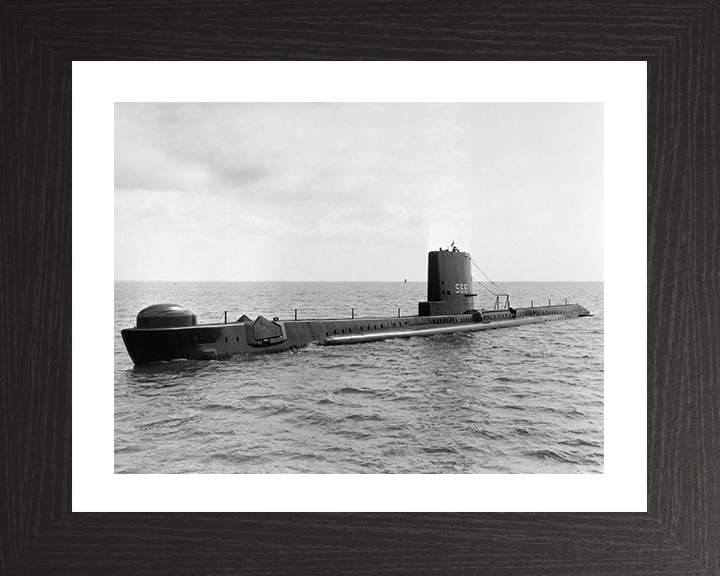 HMS Alderney (S66) (P416) Photo Print - Port Side View - Royal Navy Amphion Class Submarine Hampshire Prints 10 x 8 Black frame Yes