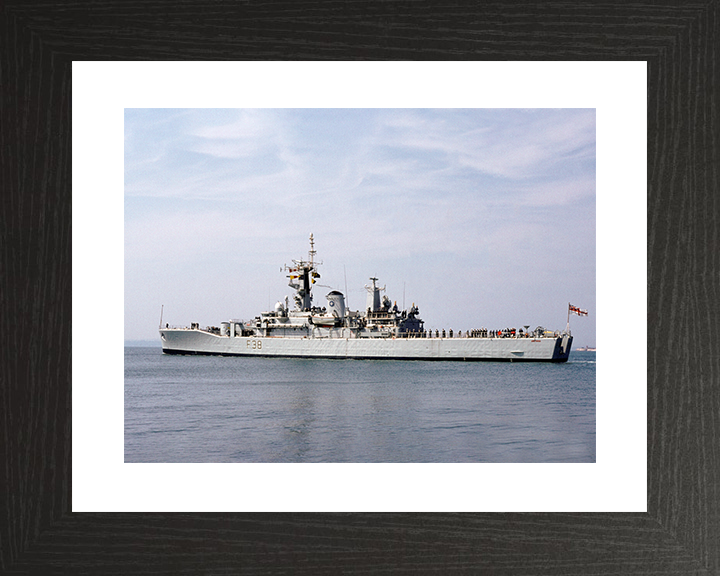HMS Arethusa (F38) Royal Navy Leander Class Frigate Leaving Portsmouth Photo Print Wall Art Decor Posters, Prints, & Visual Artwork Hampshire Prints 10 x 8 Black Frame Yes