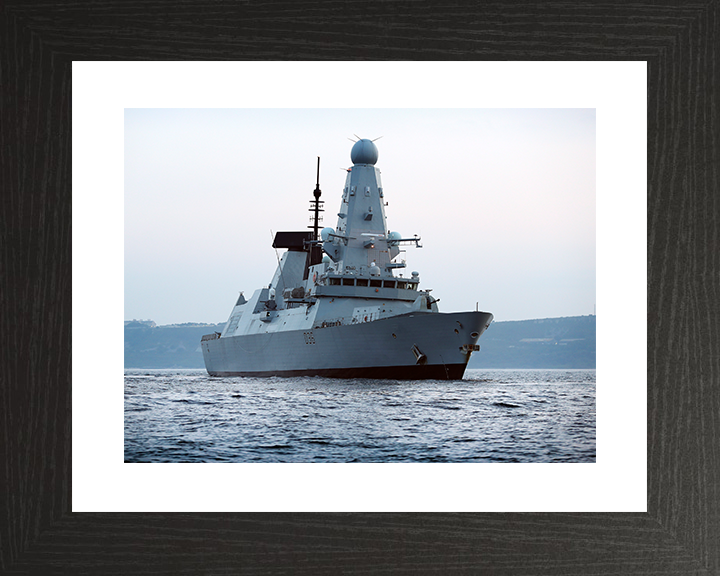 HMS Defender (D36) Royal Navy Type 45 Destroyer Low Starboard Side View Photo Print Wall Art Decor Posters, Prints, & Visual Artwork Hampshire Prints 10 x 8 Black Frame Yes