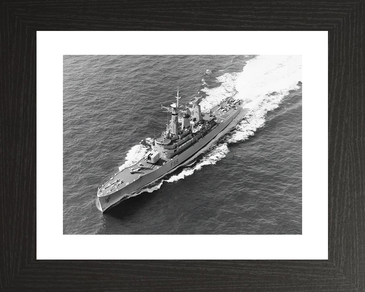 HMS Argonaut (F56) Royal Navy Leander Class Frigate From The Air Photo Print Wall Art Decor Posters, Prints, & Visual Artwork Hampshire Prints 10 x 8 Black Frame Yes