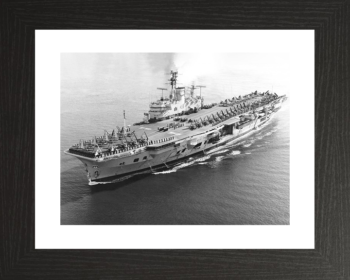 HMS Ark Royal (R09) Royal Navy Audacious Class Aircraft Carrier High Port Bow View Photo Print Wall Art Decor Posters, Prints, & Visual Artwork Hampshire Prints 10 x 8 Black Frame Yes