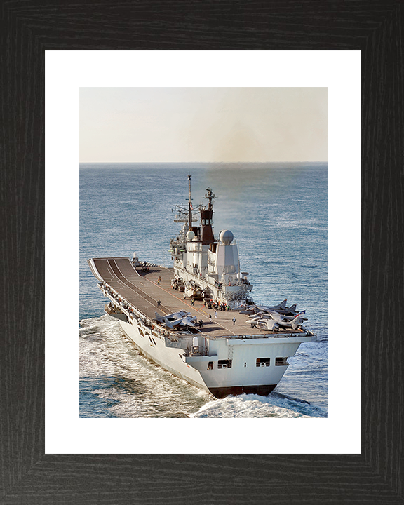 HMS Ark Royal (R07) Royal Navy Invincible Class Aircraft Carrier Stern View 2010 Photo Print Wall Art Decor Posters, Prints, & Visual Artwork Hampshire Prints 10 x 8 Black Frame Yes