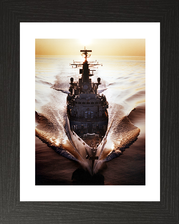 HMS Boxer (F92) Royal Navy Type 22 Frigate At Sunset 1997 Photo Print Wall Art Decor Posters, Prints, & Visual Artwork Hampshire Prints 10 x 8 Black Frame Yes