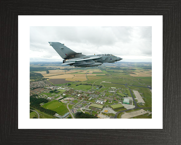 RAF Tornado GR4 Jet Flies over RAF Lossiemouth Photo Print - Royal Air Force Aircraft Posters, Prints, & Visual Artwork Hampshire Prints 10 x 8 Black Frame Yes