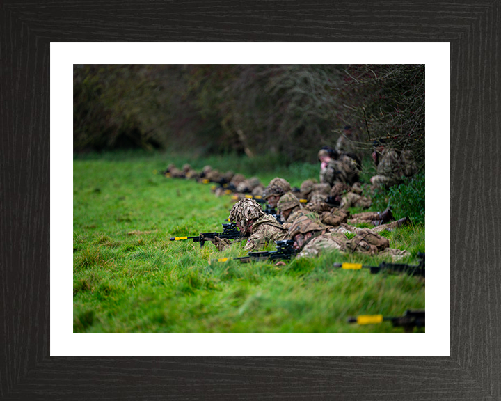 Soldiers on exercise Photo Print - British Army Hampshire Prints 10 x 8 Black Frame Yes