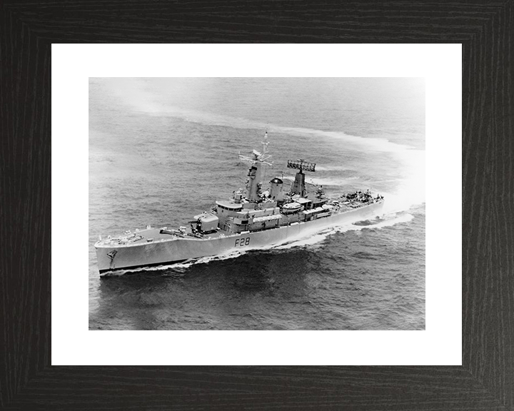 HMS Cleopatra (F28) Royal Navy Leander Class Frigate Hard Turn Photo Print Wall Art Decor Posters, Prints, & Visual Artwork Hampshire Prints 10 x 8 Black Frame Yes