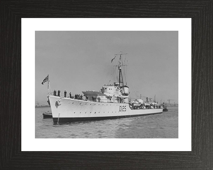 HMS Nepal (D125) Photo Print - At Anchor - Royal Navy N Class Destroyer Hampshire Prints 10 x 8 Black Frame Yes