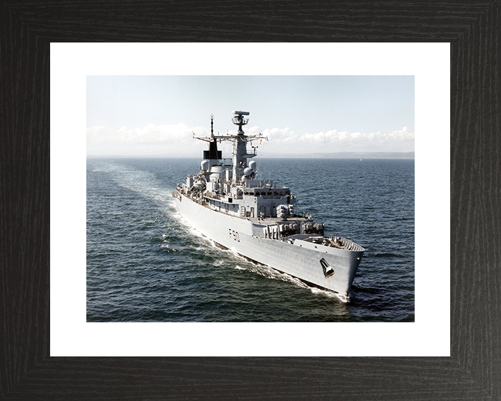 HMS Brilliant (F90) Royal Navy Type 22 Frigate High Starboard Bow View Photo Print Wall Art Decor Posters, Prints, & Visual Artwork Hampshire Prints 10 x 8 Black Frame Yes