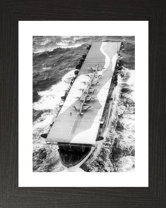 HMS Avenger (D14) Royal Navy Aircraft Carrier At Sea 1942 Photo Print Wall Art Decor Posters, Prints, & Visual Artwork Hampshire Prints 10 x 8 Black Frame Yes
