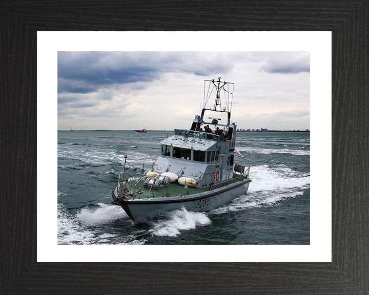 HMS Dasher (P280) Photo Print - At Sea 2017 - Royal Navy Archer Class P2000 Patrol Vessel Posters, Prints, & Visual Artwork Hampshire Prints 10 x 8 Black Frame Yes