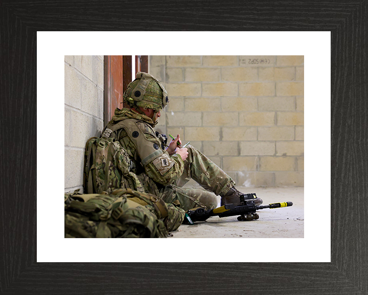 British Army 1 LANCS Soldiers Wearing the Tactical Engagement Simulation System Photo Print Wall Art Military Decor Posters, Prints, & Visual Artwork Hampshire Prints 10 x 8 Black Frame Yes