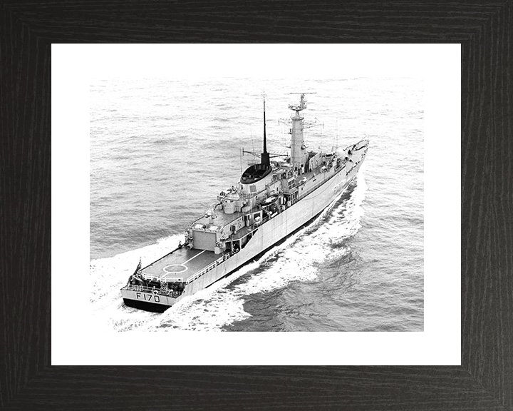 HMS Antelope (F170) Royal Navy Type 21 Frigate At Sea 1975 Photo Print Wall Art Decor Posters, Prints, & Visual Artwork Hampshire Prints 10 x 8 Black Frame Yes