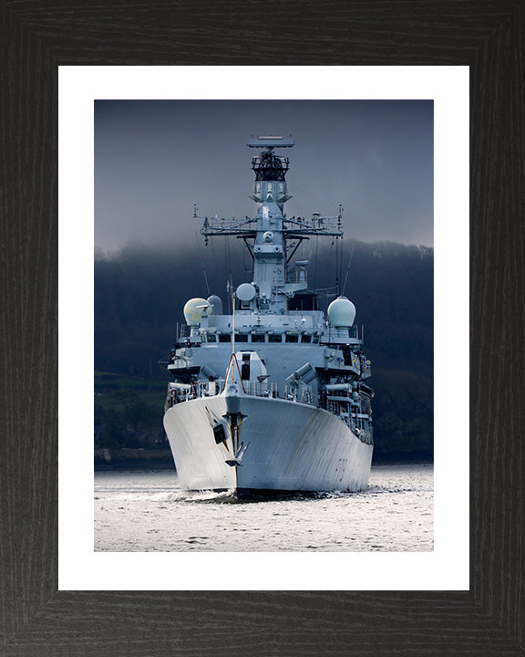 HMS Portland (F79) Photo Print - Low Bow View - Royal Navy Type 23 Frigate Hampshire Prints 10 x 8 Black Frame Yes