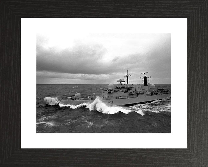 HMS Liverpool (D92) Photo Print - Port Side View - Royal Navy Type 42 Destroyer Hampshire Prints 10 x 8 Black Frame Yes