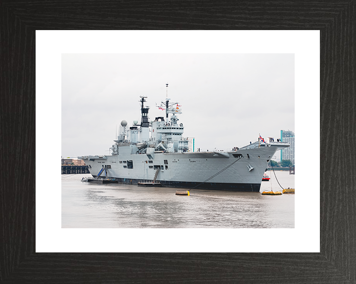 HMS Ark Royal (R07) Royal Navy Invincible Class Aircraft Carrier At A Buoy Photo Print Wall Art Decor Posters, Prints, & Visual Artwork Hampshire Prints 10 x 8 Black Frame Yes