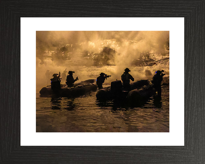 Royal Marines beach assault at Night live firing Photo Print 30 Commando Wall Art Military Decor UK Posters, Prints, & Visual Artwork Hampshire Prints 10 x 8 Black Frame Yes