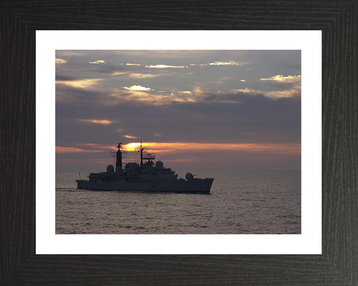 HMS Newcastle (D87) Photo Print - Sunset Silhouette 2000 - Royal Navy Type 42 Destroyer