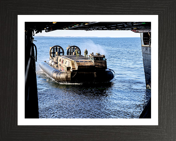 Royal Marines Landing craft Air Cushioned LCAC Hovercraft | Photo Print | Framed Print | Military | Commando | Wall Art | Decor | Photography Hampshire Prints 10 x 8 Black Frame Yes