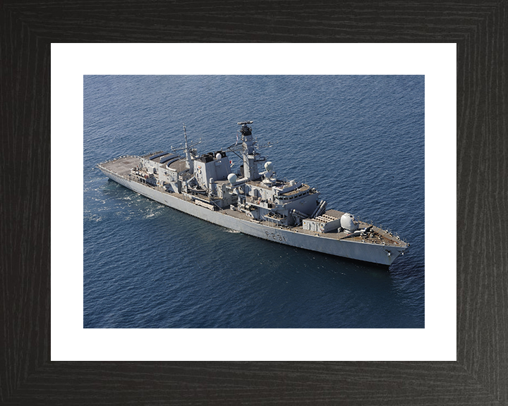 HMS Argyll (F231) Photo Print - Starboard View 2004 - Royal Navy Type 23 Frigate Hampshire Prints 10 x 8 Black Frame Yes