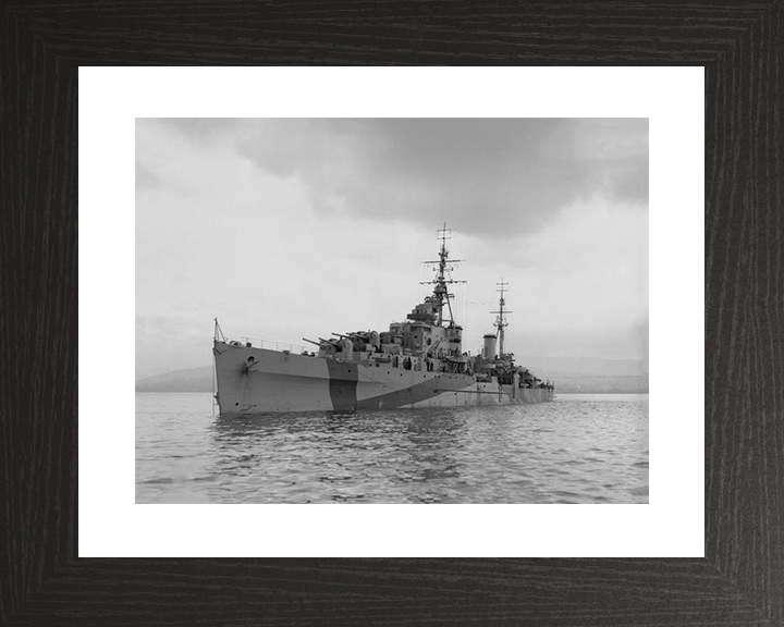 HMS Bellona (63) Royal Navy Dido Class Light Cruiser Port Side View Photo Print Wall Art Decor Posters, Prints, & Visual Artwork Hampshire Prints 10 x 8 Black Frame Yes